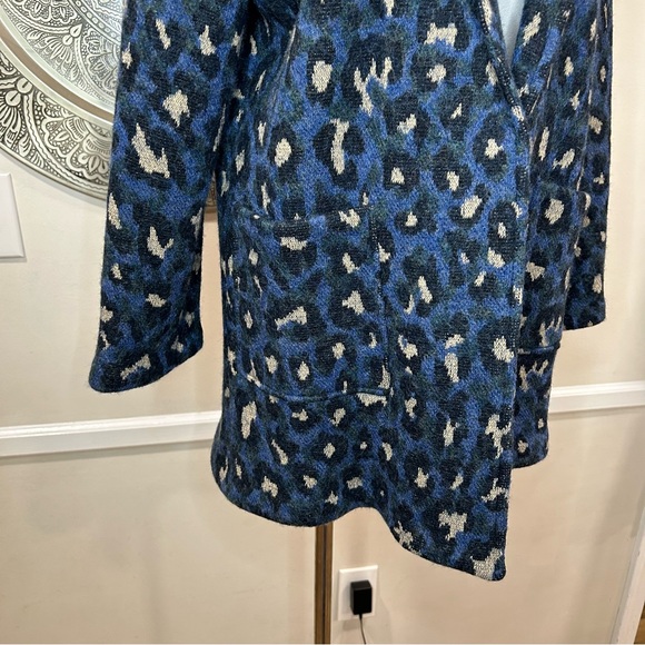 Villagallo blue heavy outer cardigan with pockets - Size 42 / US 8 / M - Picture 8 of 14